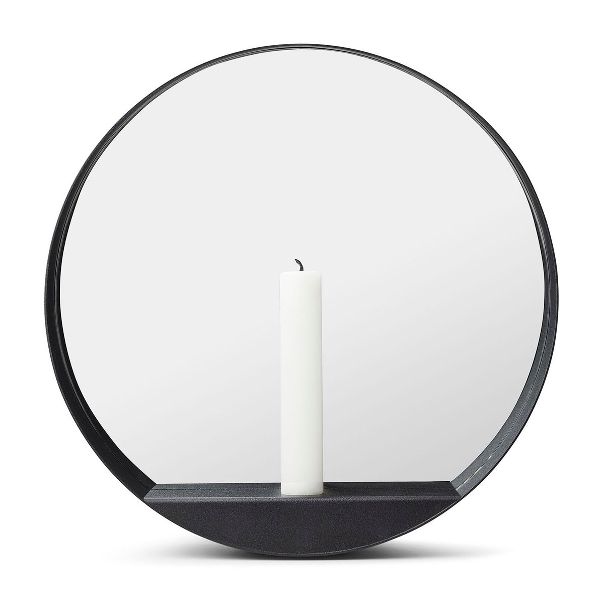 Gejst Glim spiegel/kandelaar Ø28 cm Zwart