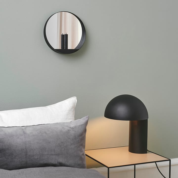 Glim spiegel/kandelaar Ø28 cm, Zwart Gejst