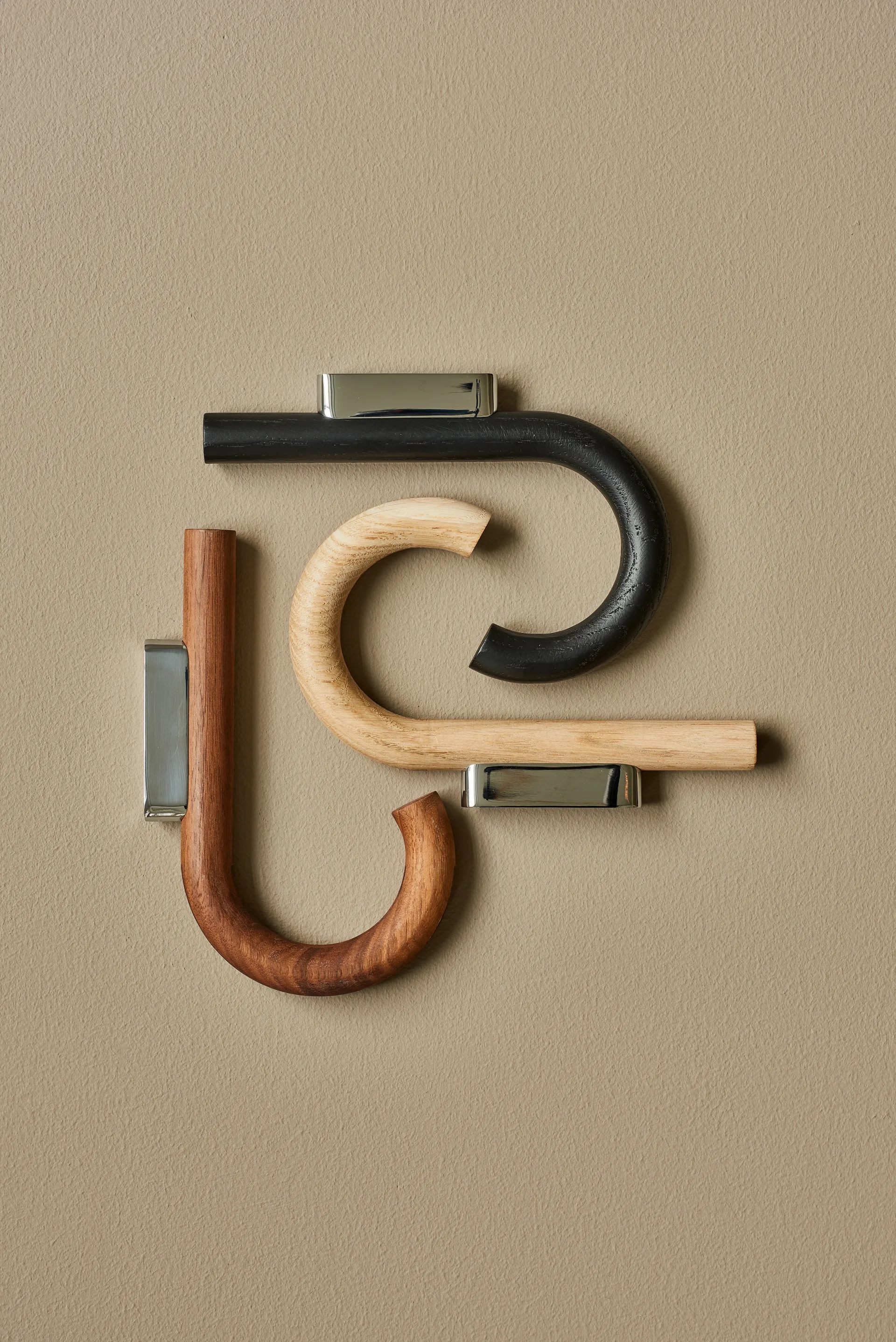 Hook haak 19 cm, Eikenhout-chroom Gejst