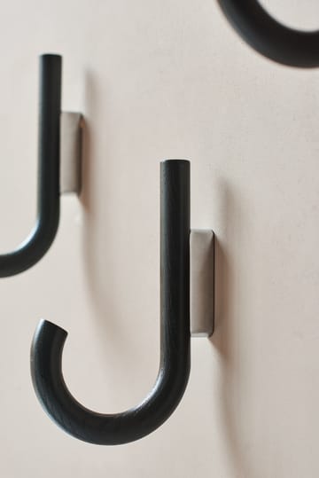 Hook haak 19 cm - Zwartgebeitst eikenhout-chroom - Gejst