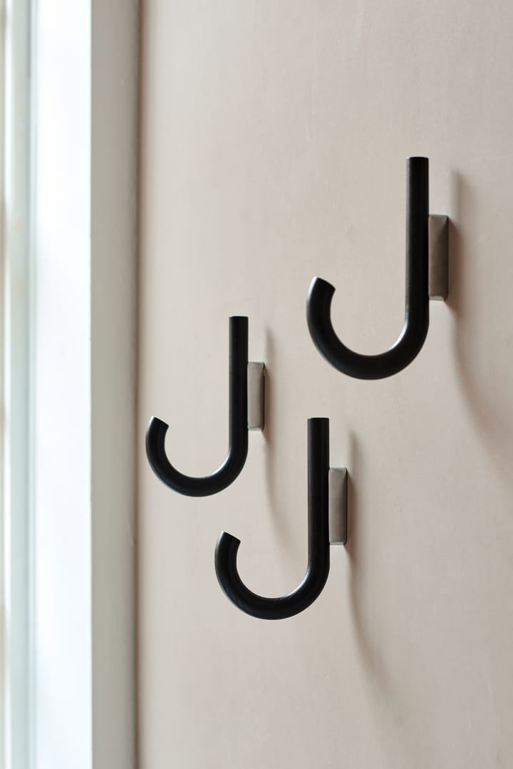 Hook haak 19 cm, Zwartgebeitst eikenhout-chroom Gejst