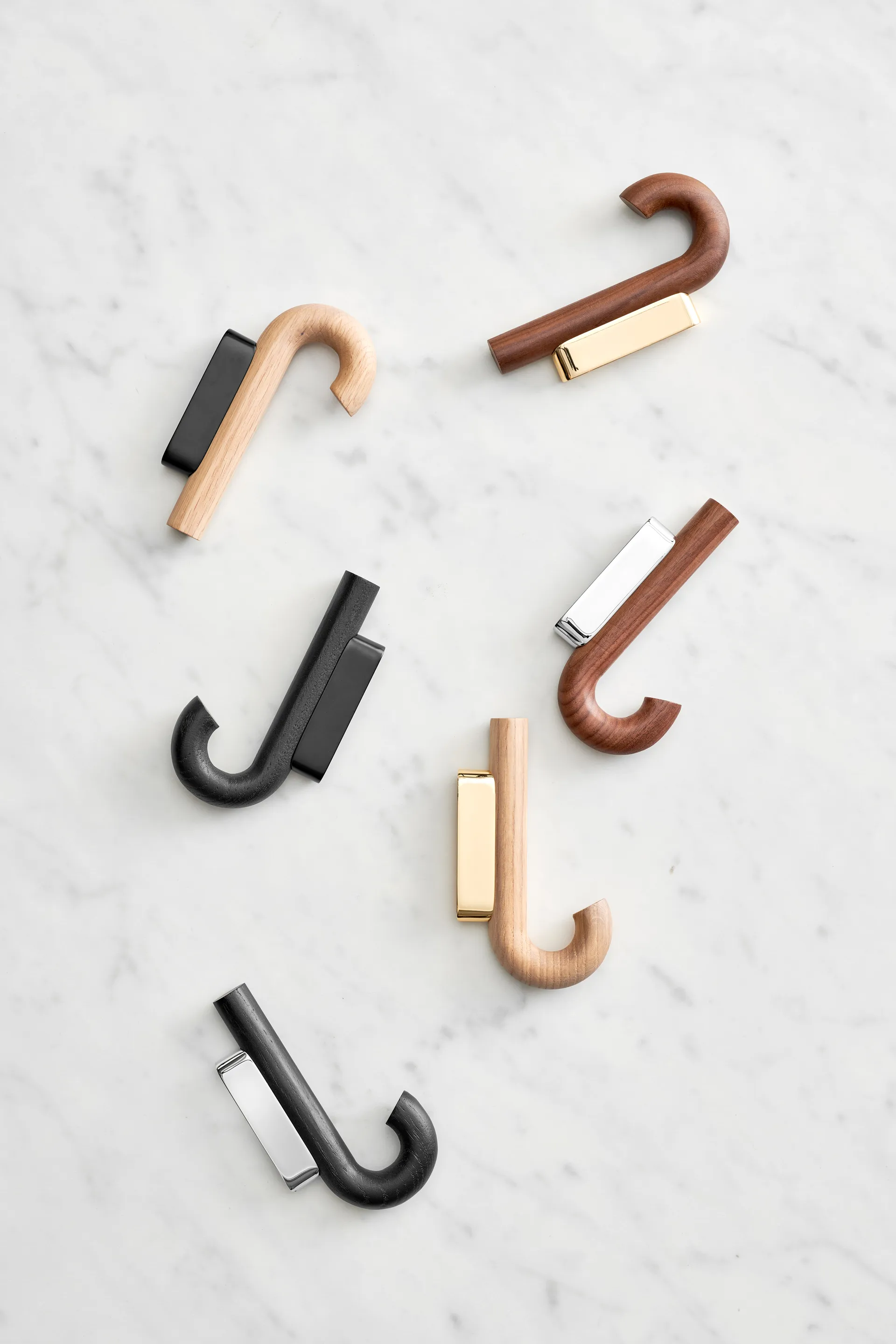 Hook haak mini 13,3 cm, Eikenhout-messing Gejst