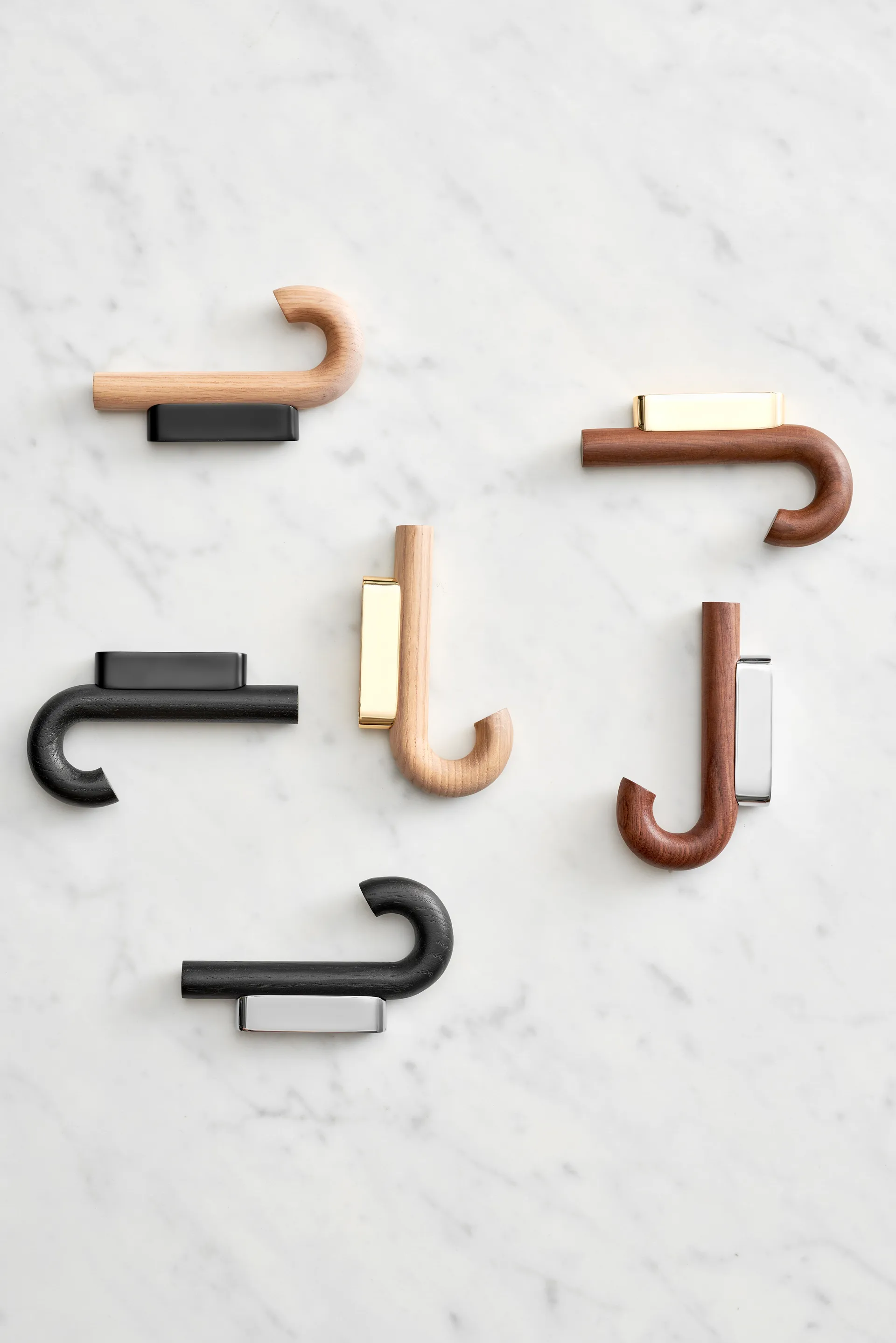 Hook haak mini 13,3 cm, Walnoot-Chroom Gejst