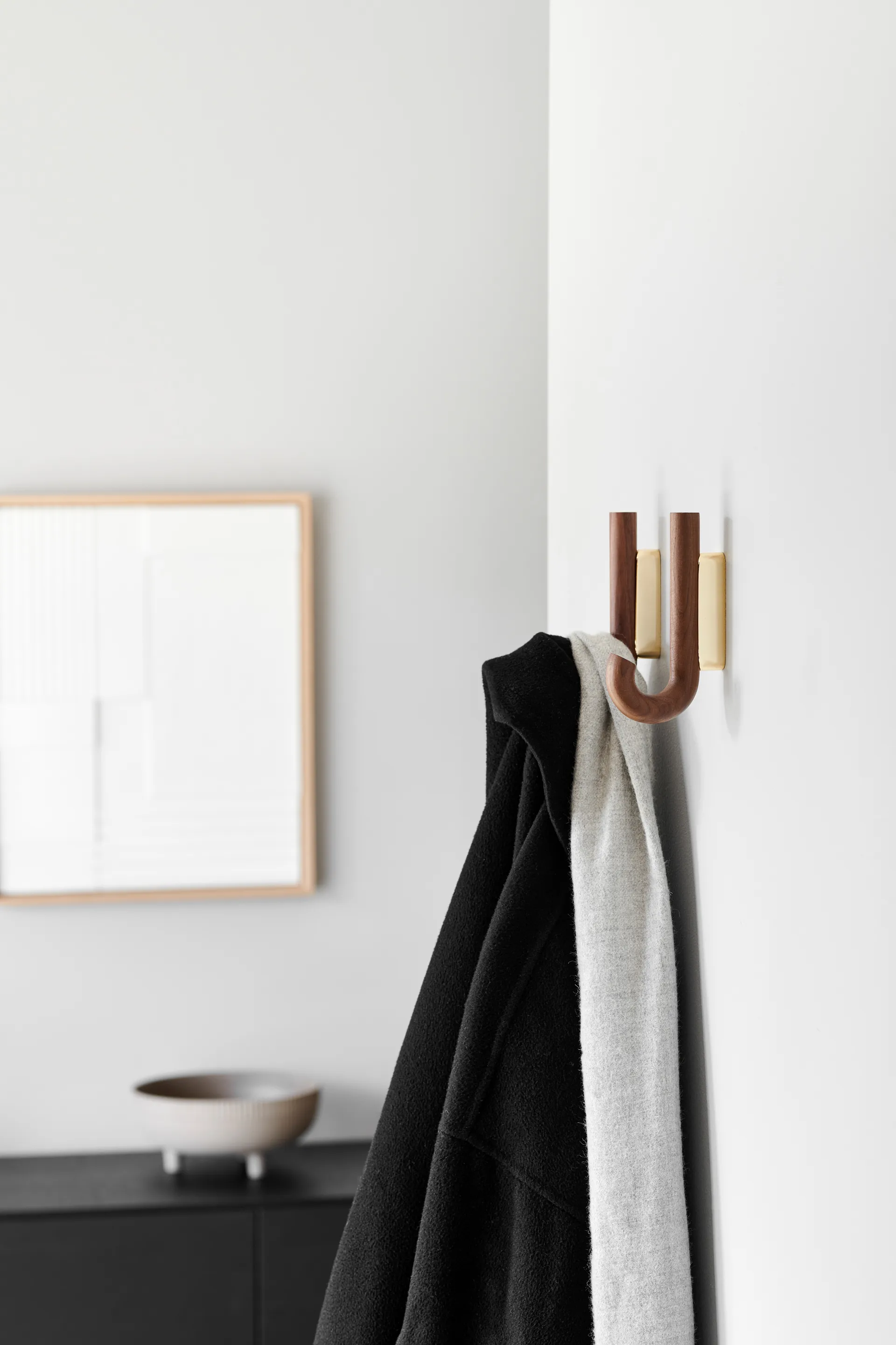 Hook haak mini 13,3 cm, Walnoot-messing Gejst