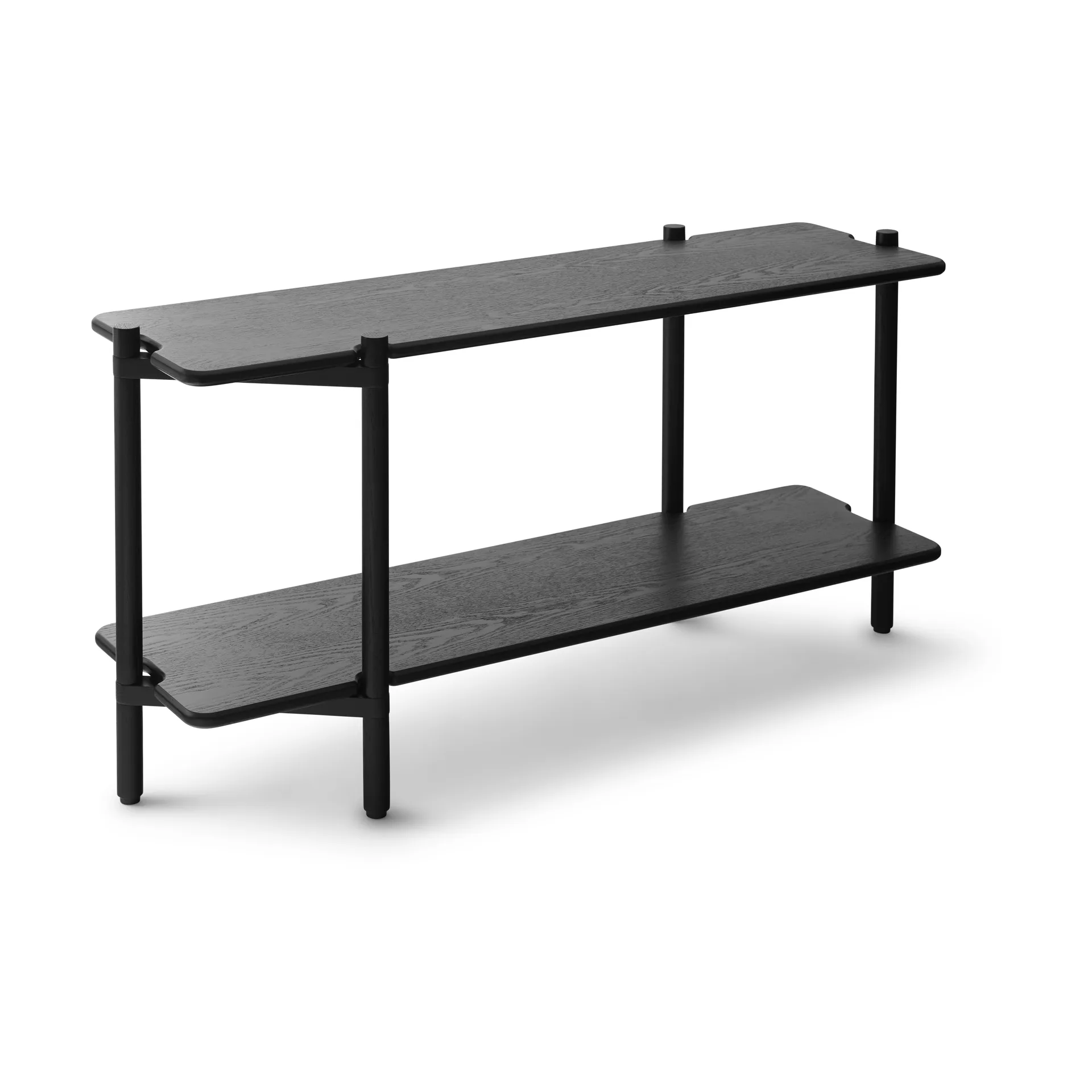 Invi boekenplank 2 planken module 1, Zwarte as Gejst