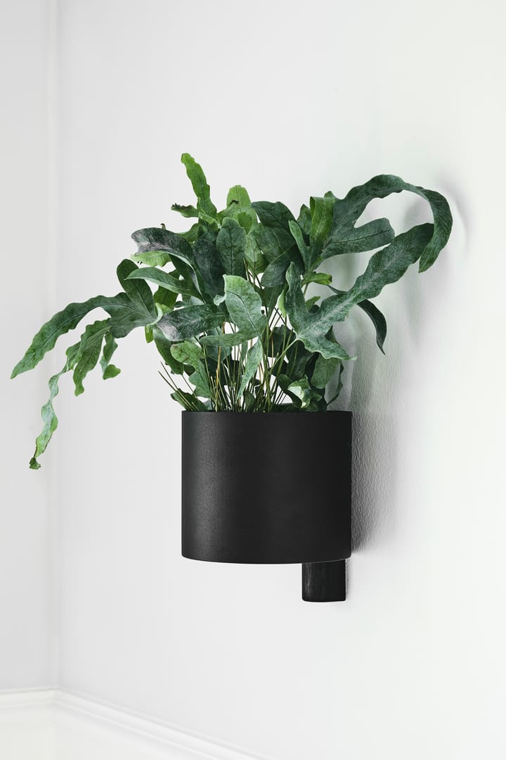 Kollage bloempot Ø14 cm, Zwart-eikenhout Gejst