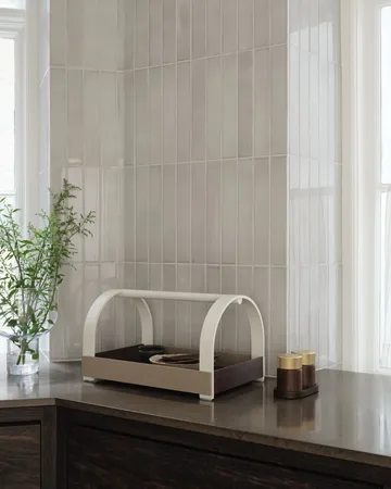 Kydo dienblad met handgrepen 40,5x27x23,5 cm - Donkere eik-beige white - Gejst