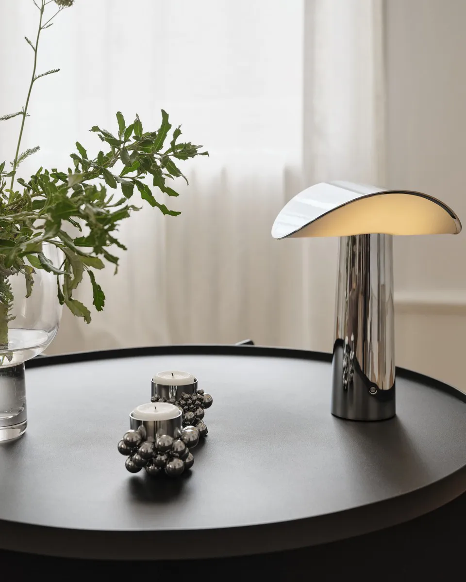 Lium draagbare tafellamp 22,5 cm, Chrome Gejst