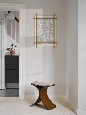 Luno kruk 48x28x72 cm - Donker eik-donker beige textiel - Gejst