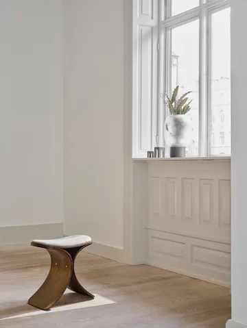 Luno kruk 48x28x72 cm - Donker eik-donker beige textiel - Gejst