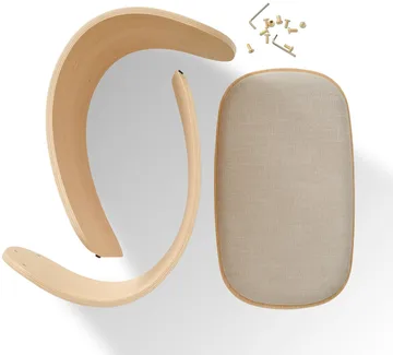 Luno kruk 48x28x72 cm - Eik-beige textiel - Gejst