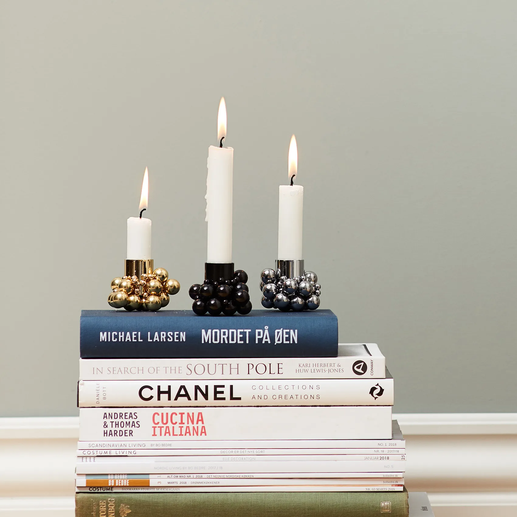 Molekyl kandelaar 1, Chroom Gejst