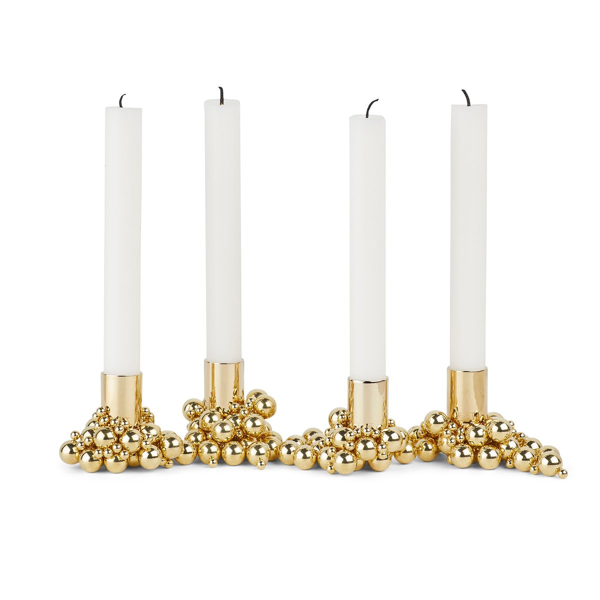 Gejst Molekyl kandelaar 4 Messing | Scandinavisch Interieur | Kandelaars | Goudkleurig