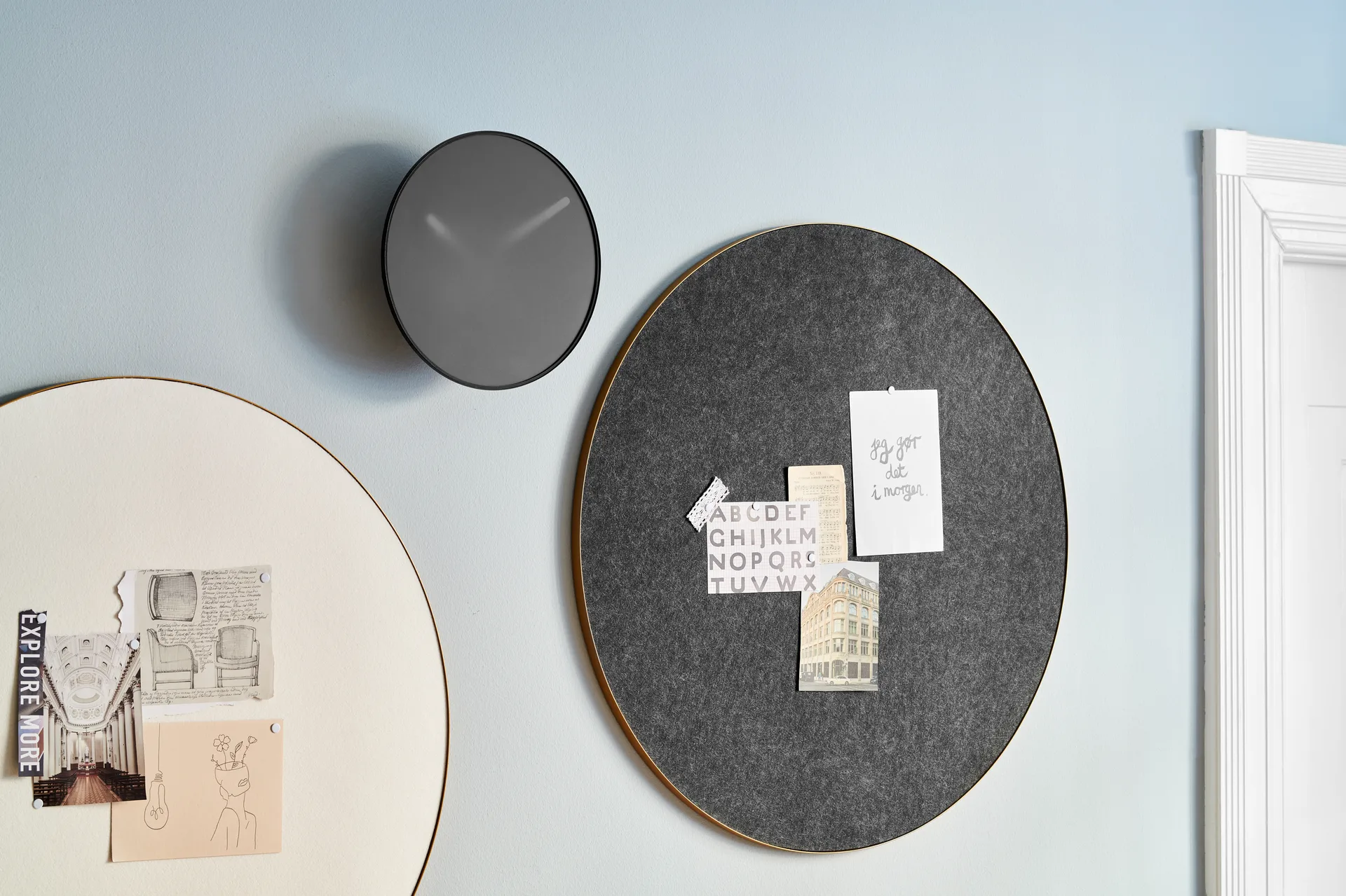 Momentt wandklok Ø30 cm, Zwart Gejst