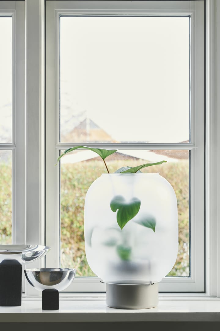 Nebl bloempot mat glas Ø26 cm, Grijs Gejst