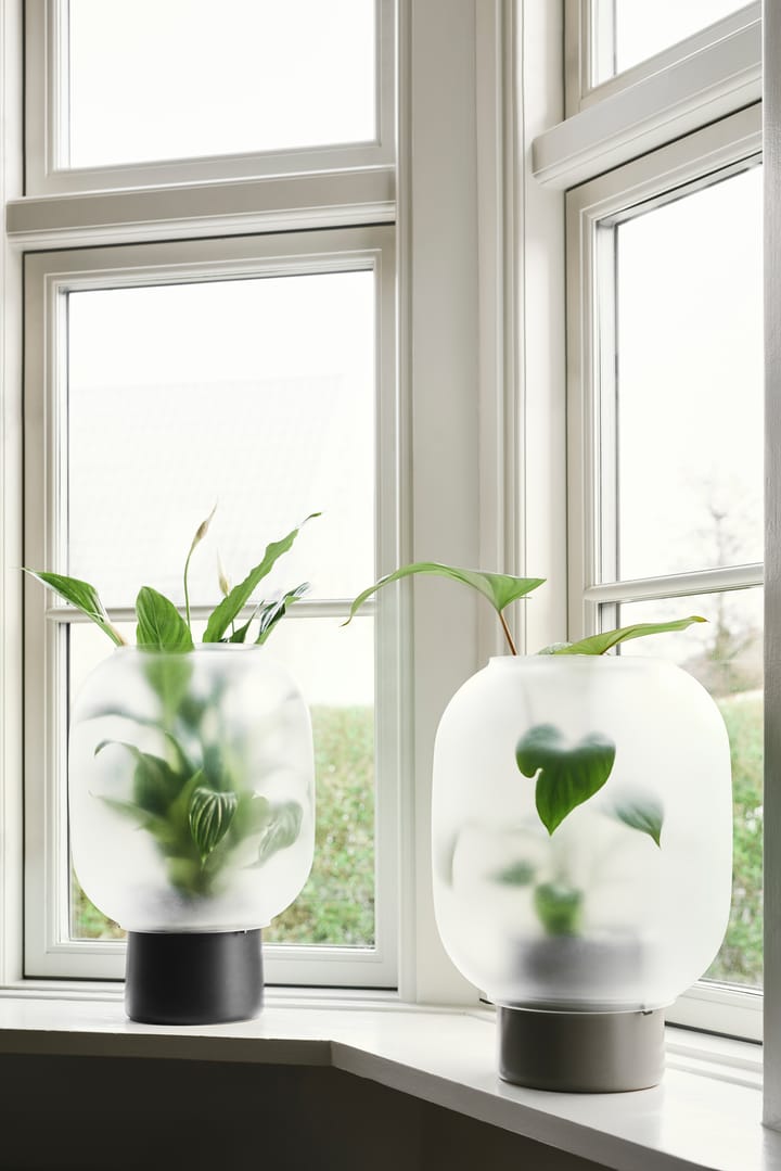 Nebl bloempot mat glas Ø26 cm - Zwart - Gejst