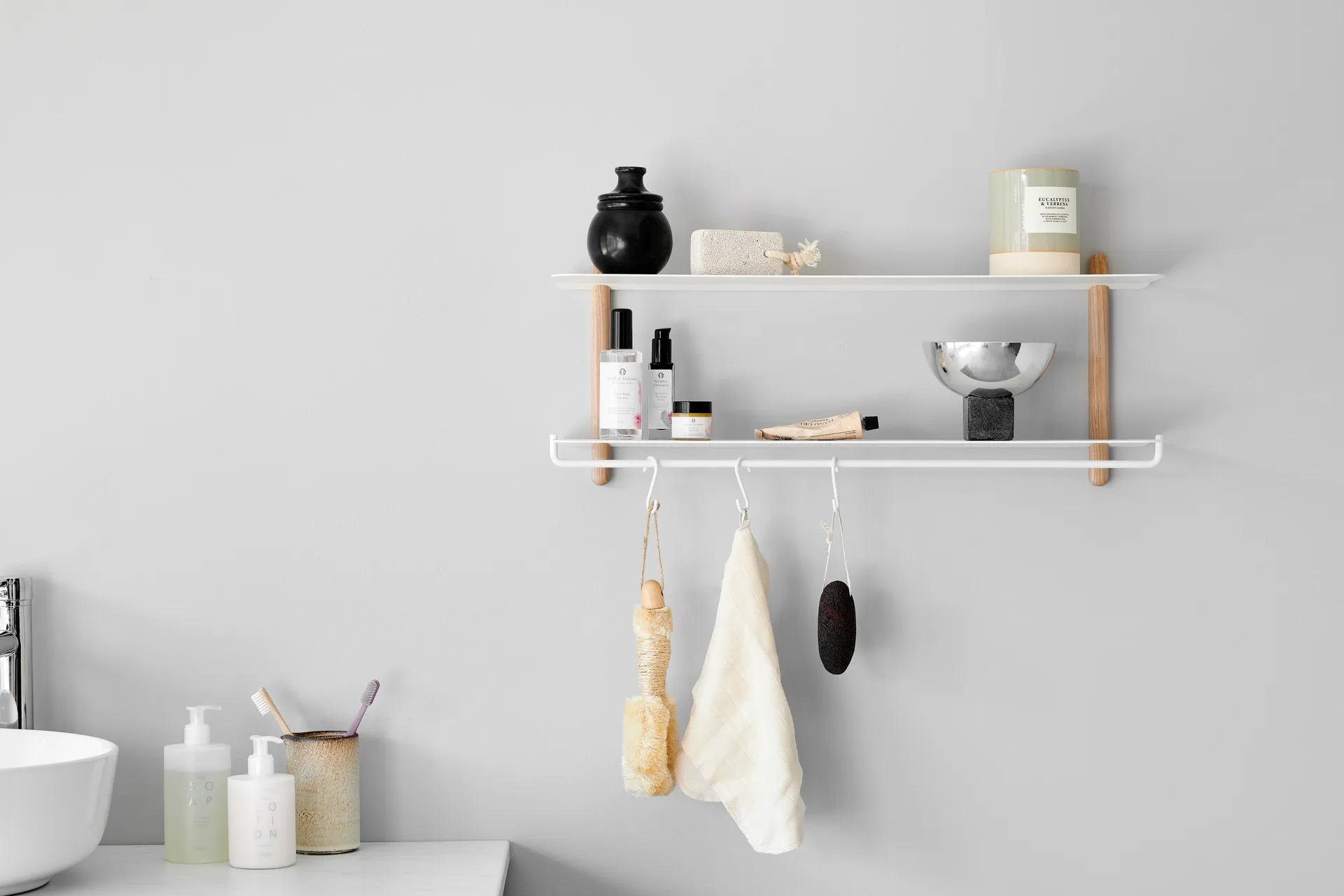 Nivo haak voor rek 3-pack, Wit Gejst