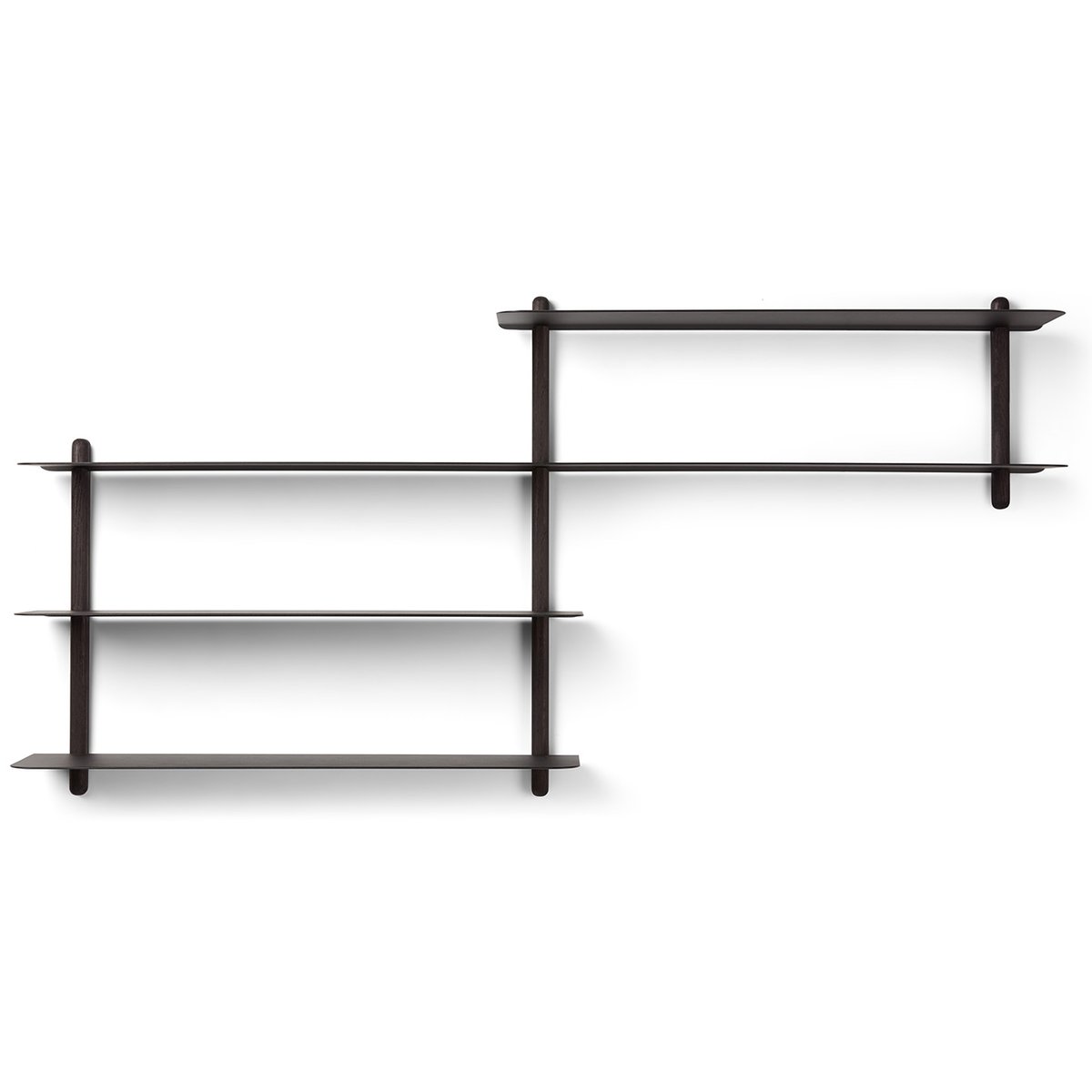 Gejst Nivo plank B Zwartgebeitst essenhout-zwart | Scandinavisch Interieur | Planken & planksystemen | Zwart