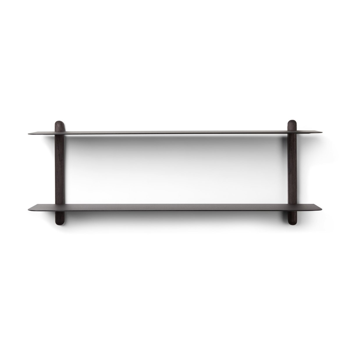 Gejst Nivo wandrek F Zwartgebeitst essen-zwart | Scandinavisch Interieur | Planken & planksystemen | Zwart