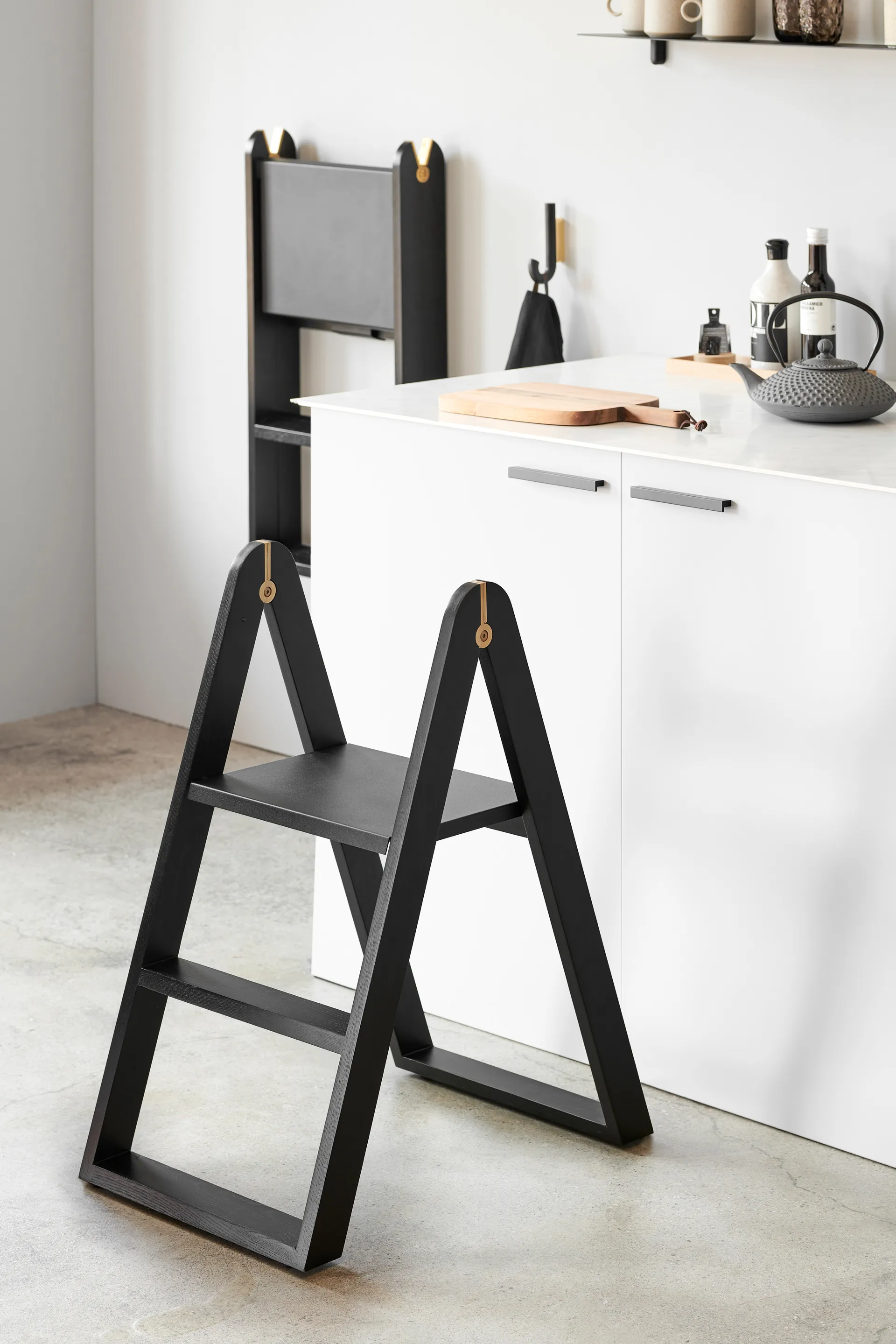 Reech stepladder huishoudtrap, Zwart Gejst