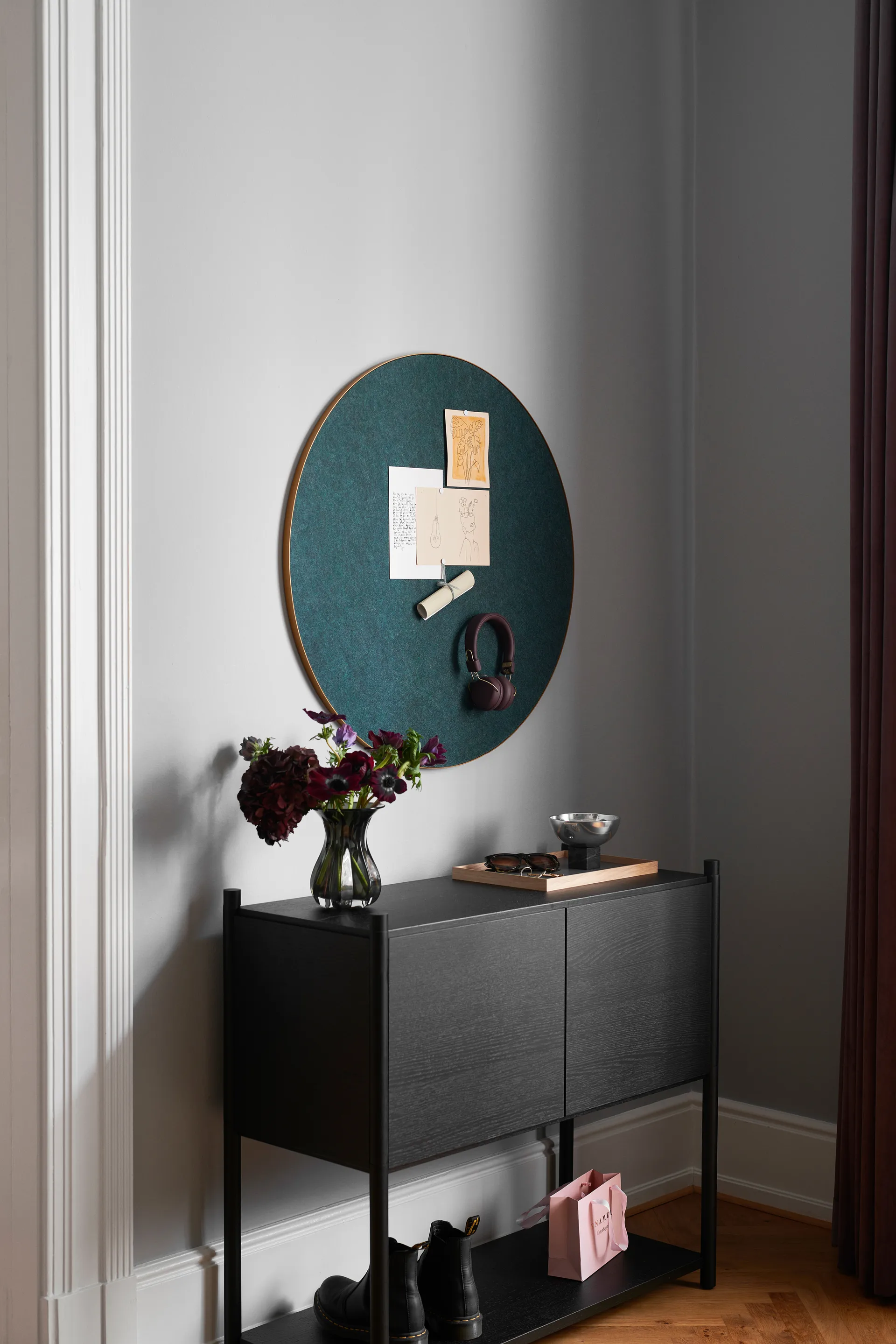 Retell pinboard prikbord Ø80 cm, Groen-messing Gejst