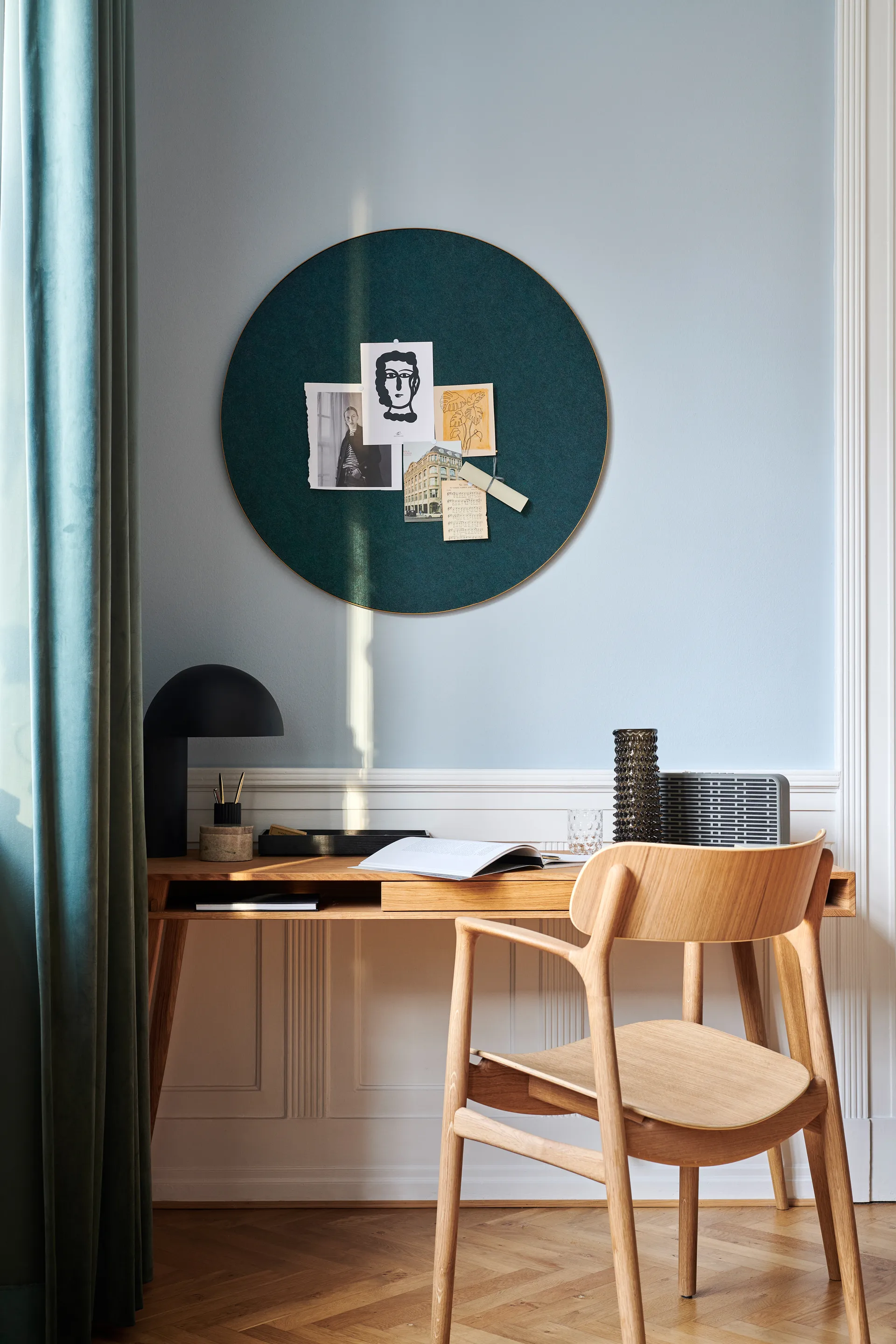 Retell pinboard prikbord Ø80 cm, Groen-messing Gejst