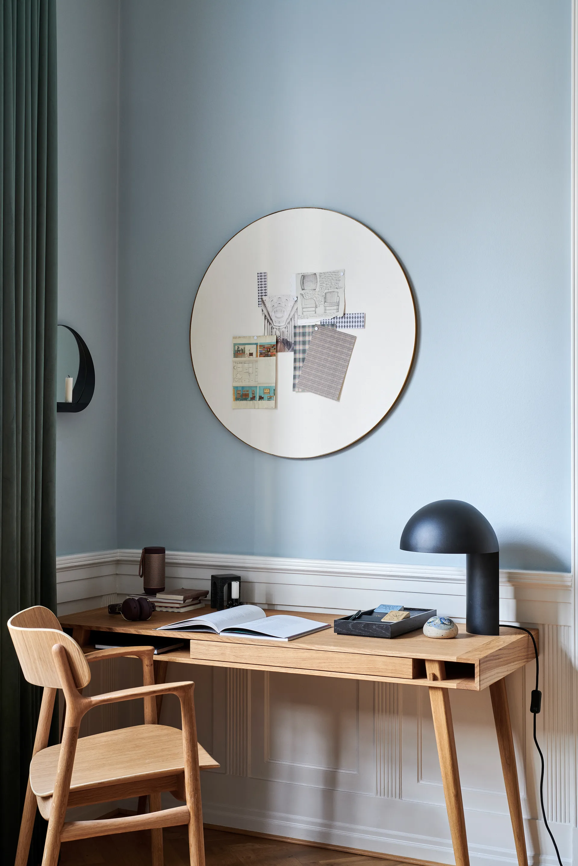 Retell pinboard prikbord Ø80 cm, Wit-messing Gejst