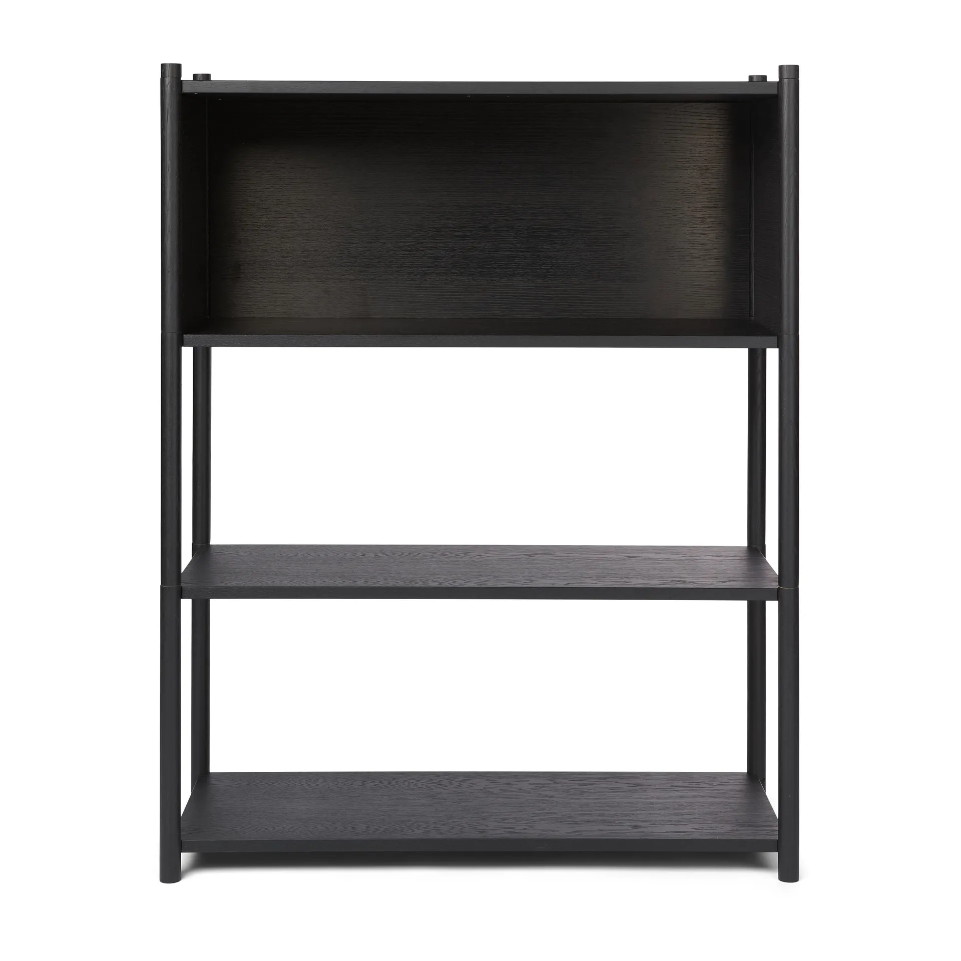 Sceene bookcase B, Zwartgebeitst eikenhout Gejst