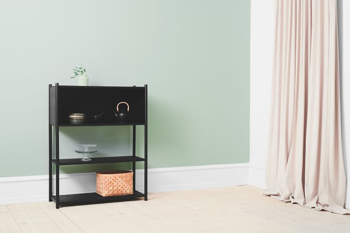 Sceene bookcase B, Zwartgebeitst eikenhout Gejst