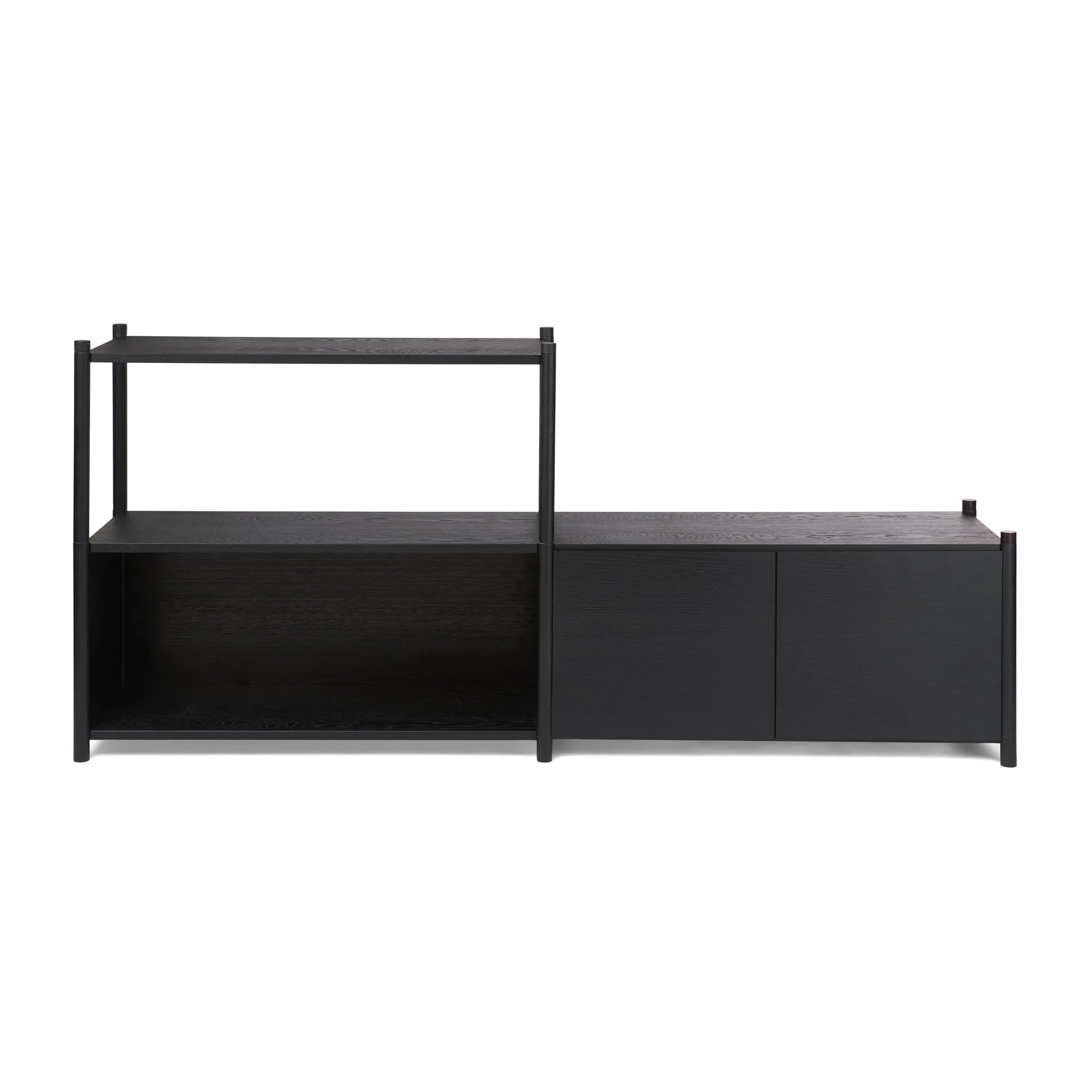 Sceene bookcase D, Zwartgebeitst eikenhout Gejst