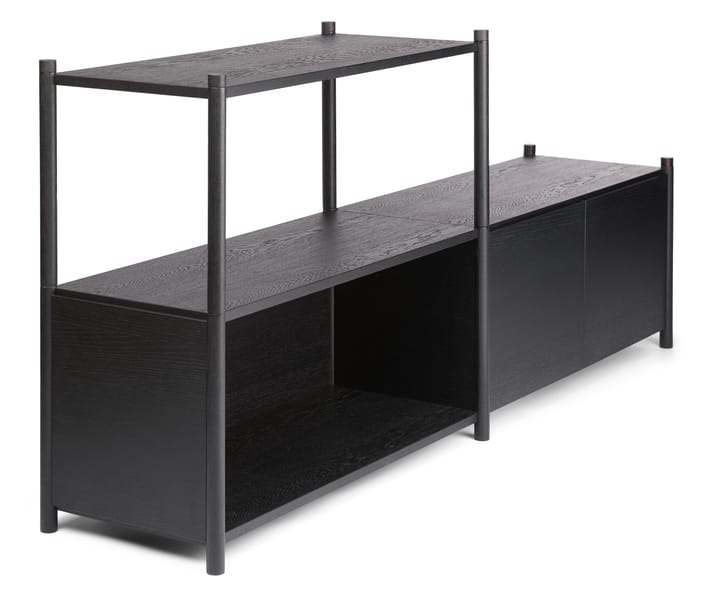 Sceene bookcase D, Zwartgebeitst eikenhout Gejst