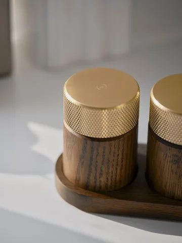 Sina zout- en pepermolen 6 cm - Donkere as-messing - Gejst