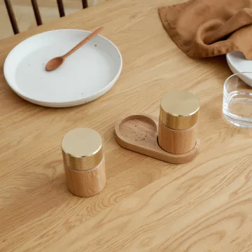 Sina zout- en pepermolen 6 cm - Eik-messing - Gejst