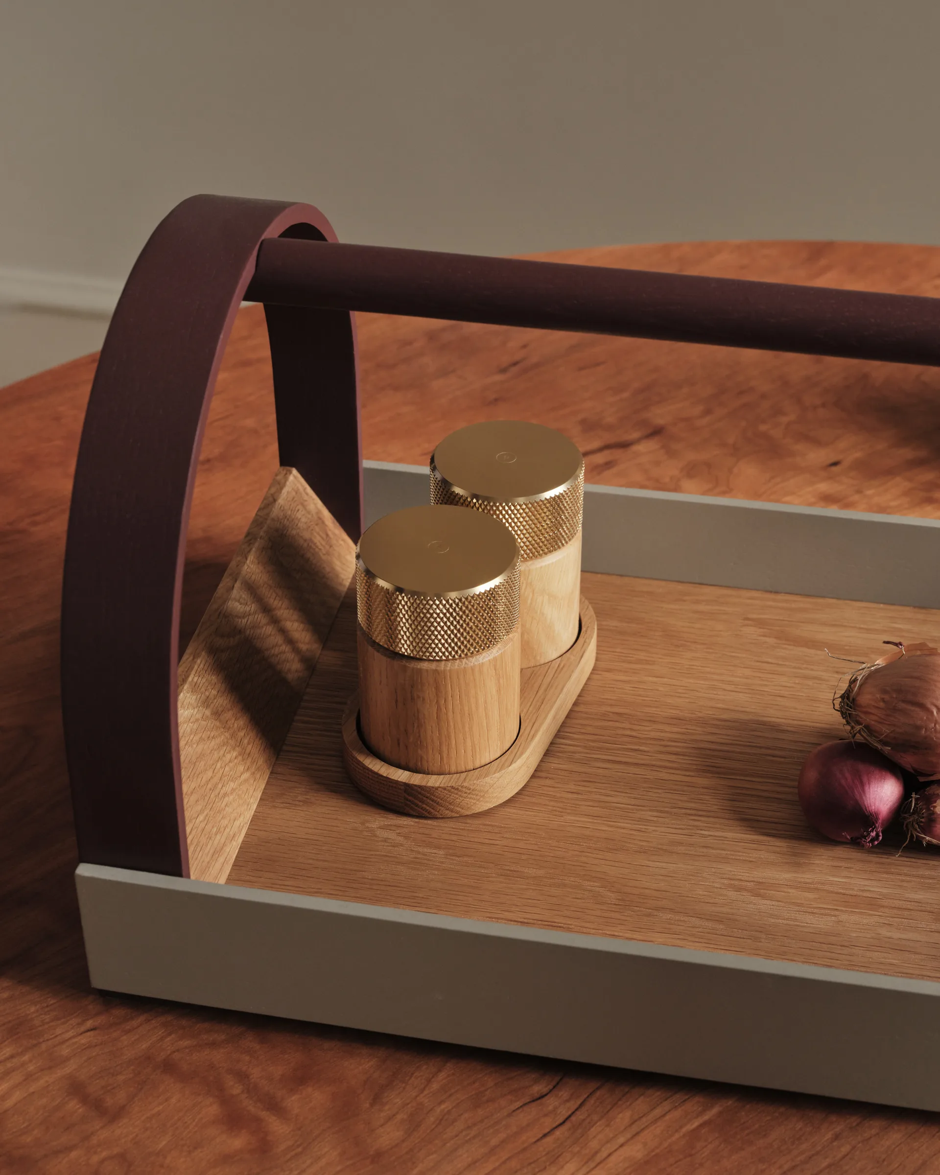 Sina zout- en pepermolen 6 cm, Eik-messing Gejst