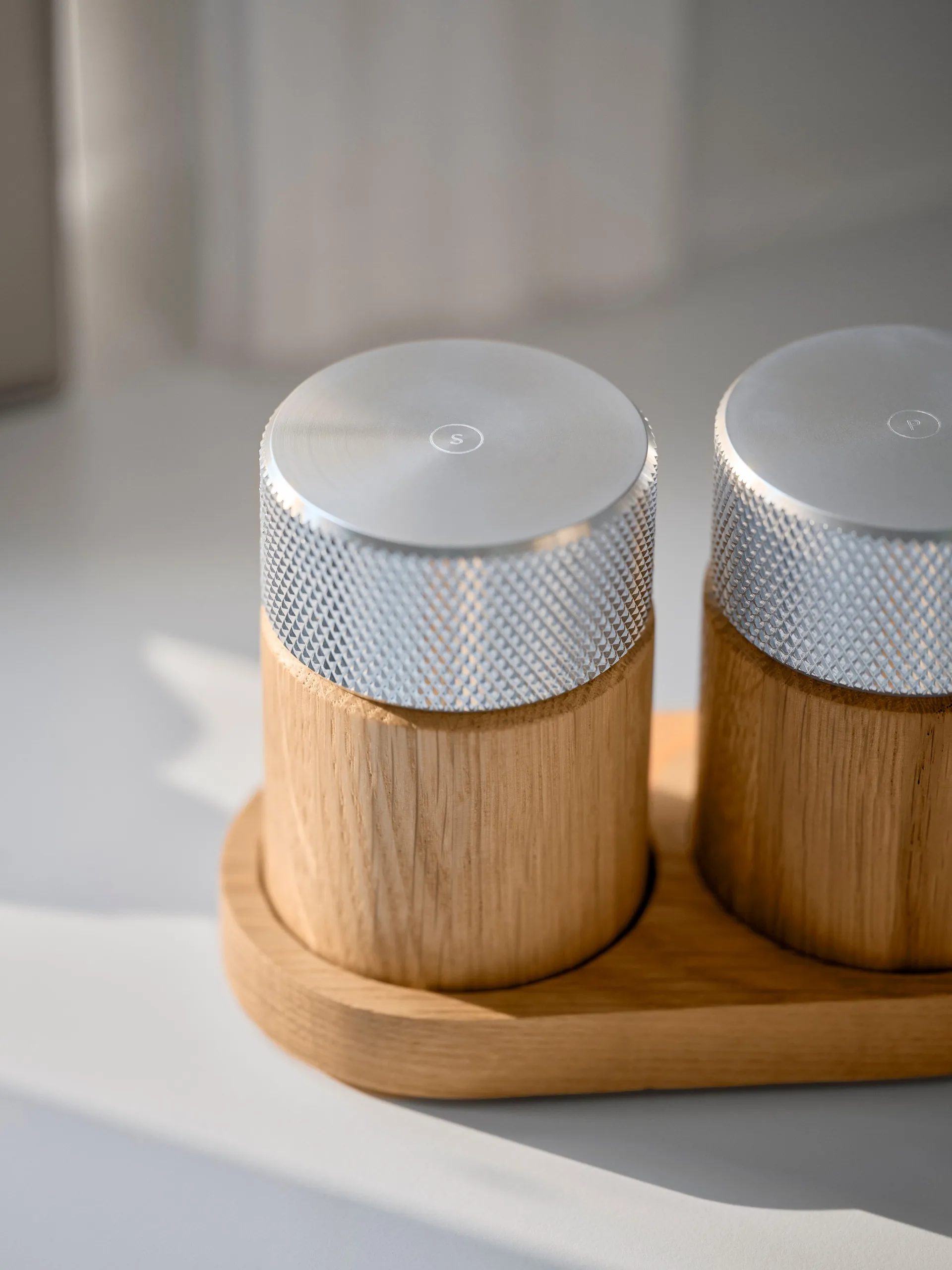 Sina zout- en pepermolen 6 cm, Eik-staal Gejst