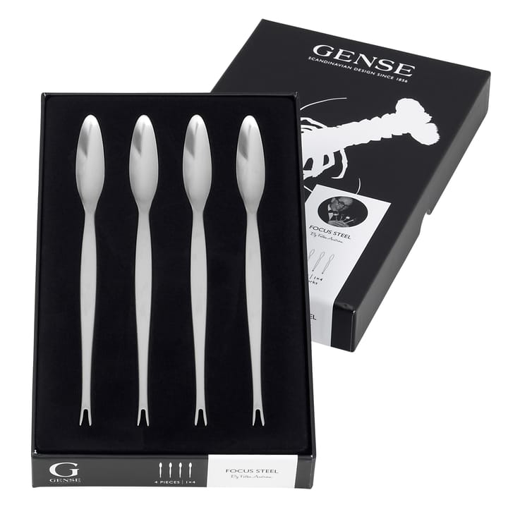 Folke Steel kreeftvork, roestvrij staal 4-pack Gense