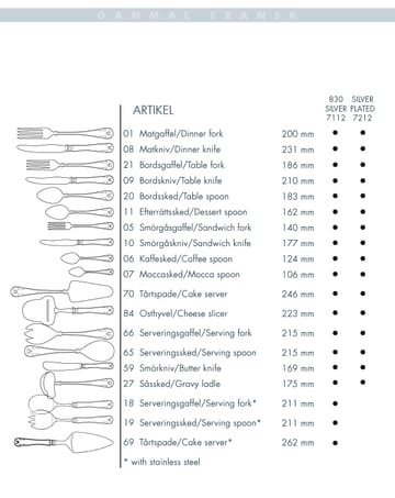 Gammal Fransk dinermes verzilverd - 23,1 cm - Gense