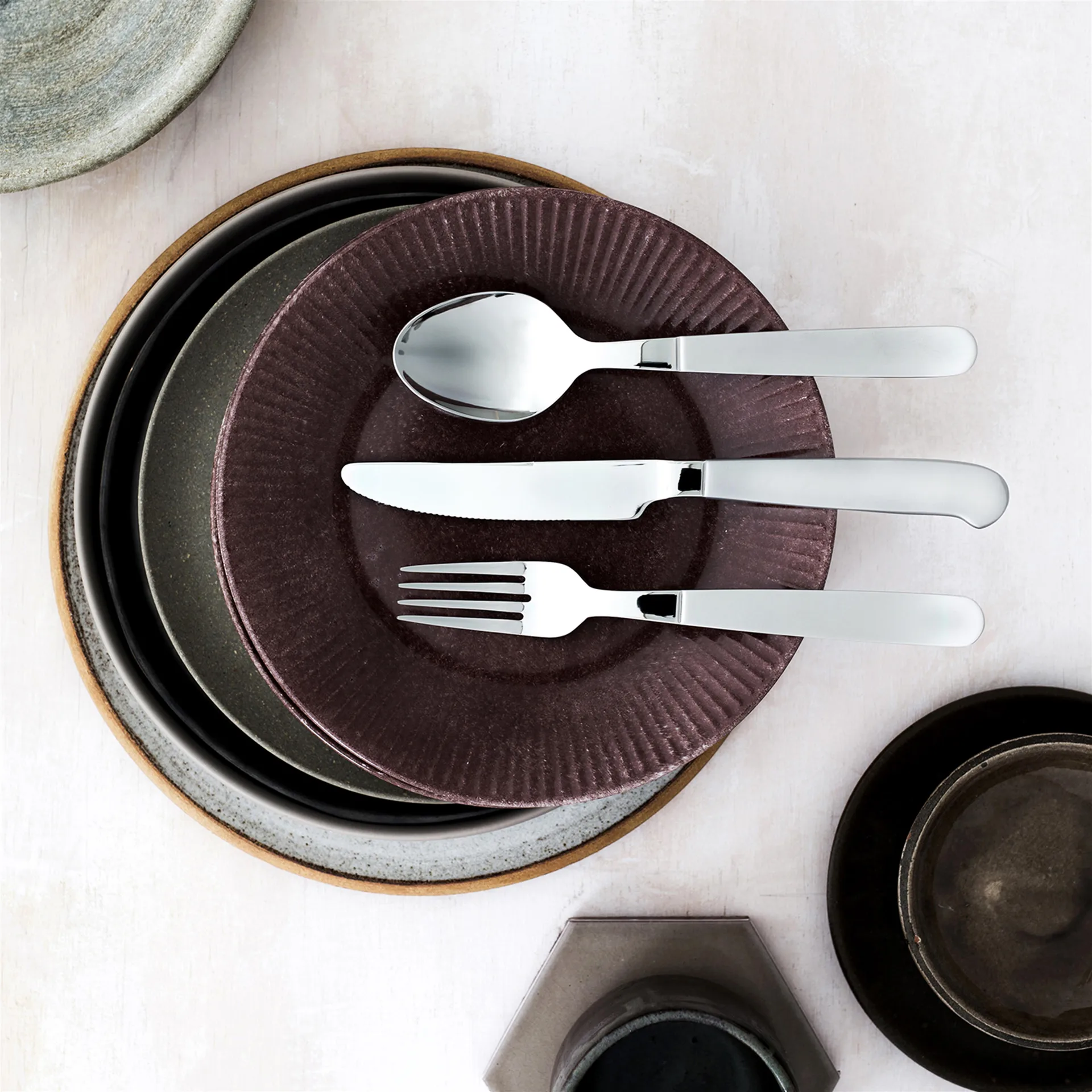 Rejka voor- & nagerecht-vork, Roestvrij staal Gense