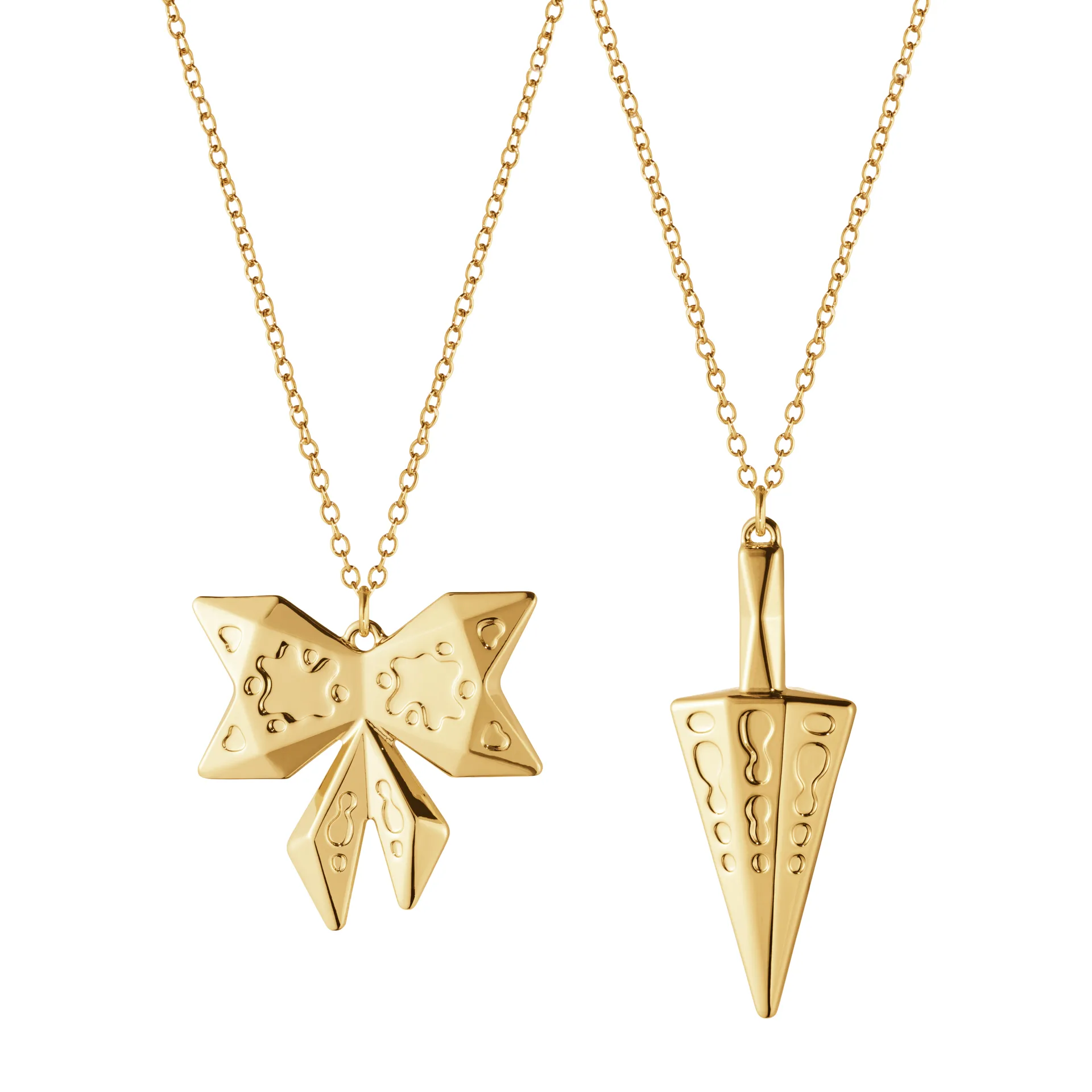 2022 Bow & Cone kersthanger met ketting 2-delig, verguld Georg Jensen