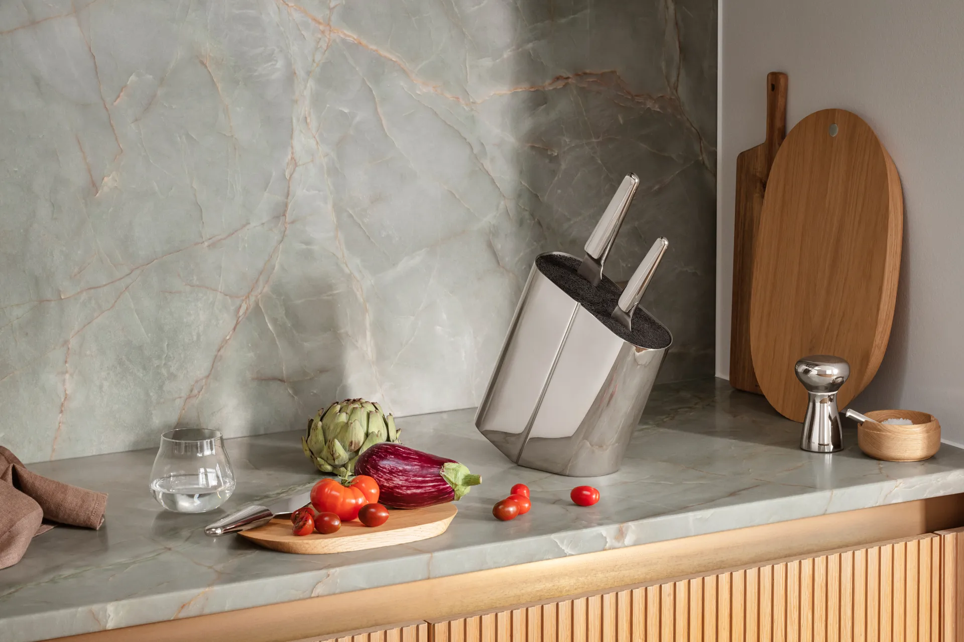 Alfredo messenhouder, Roestvrij staal-zilver Georg Jensen