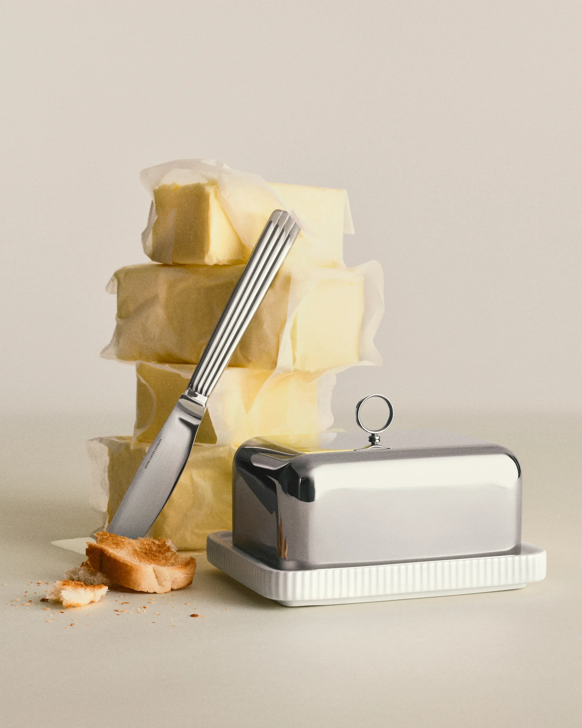 Bernadotte botervloot 11,2x14,7 cm, Roestvrij staal Georg Jensen