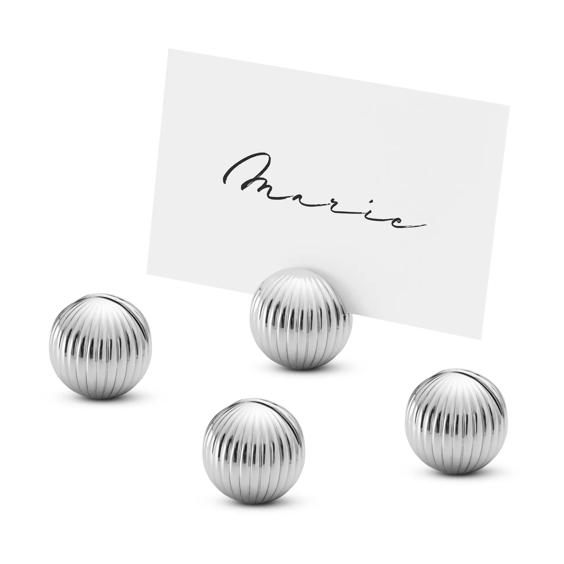 Bernadotte houder voor tafelkaartjes 4-pack, Verchroomd Georg Jensen