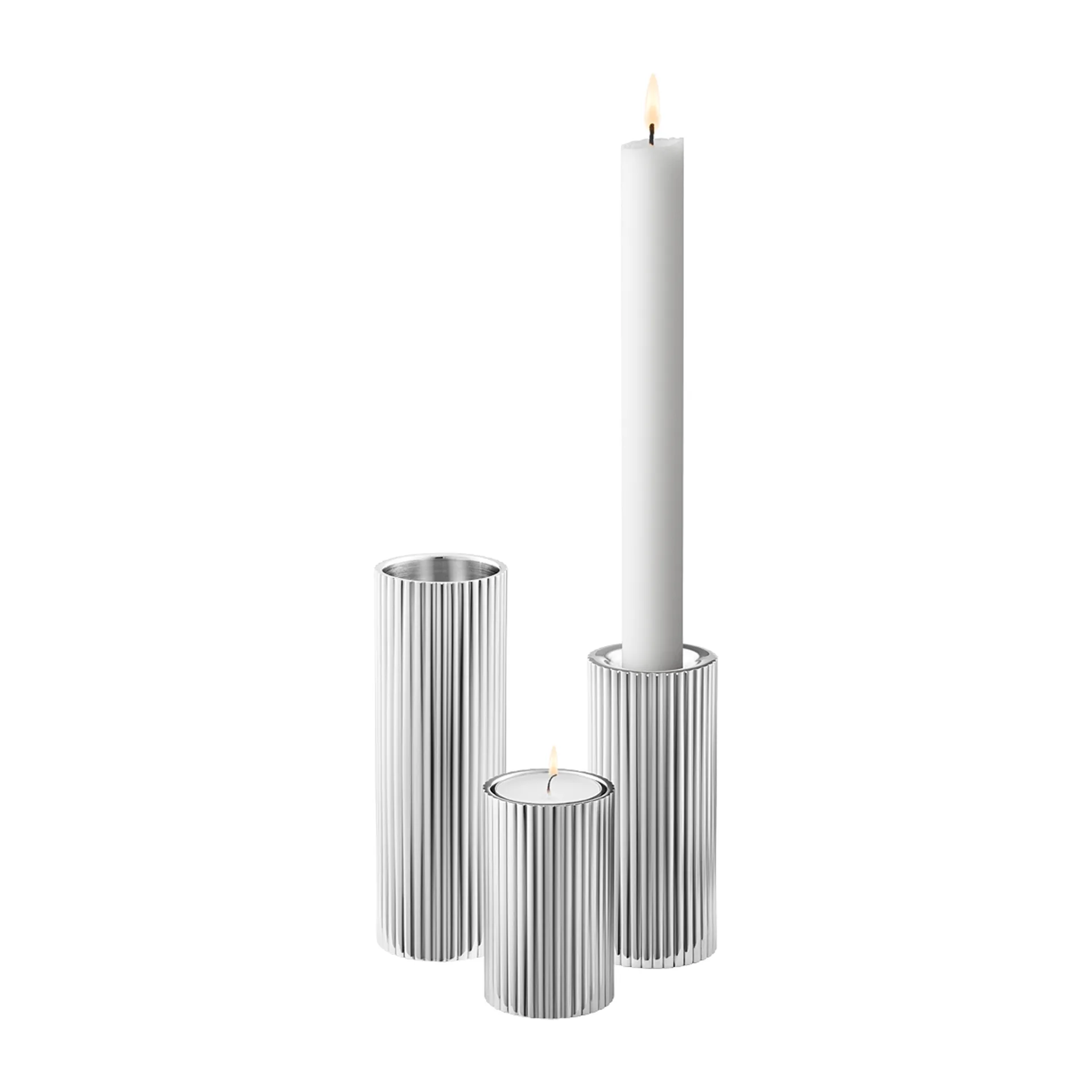 Bernadotte kandelaar 8 cm, Roestvrij staal Georg Jensen