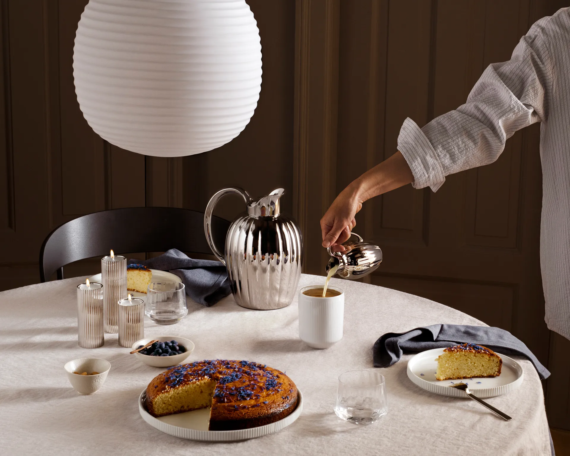 Bernadotte kandelaar 8 cm, Roestvrij staal Georg Jensen