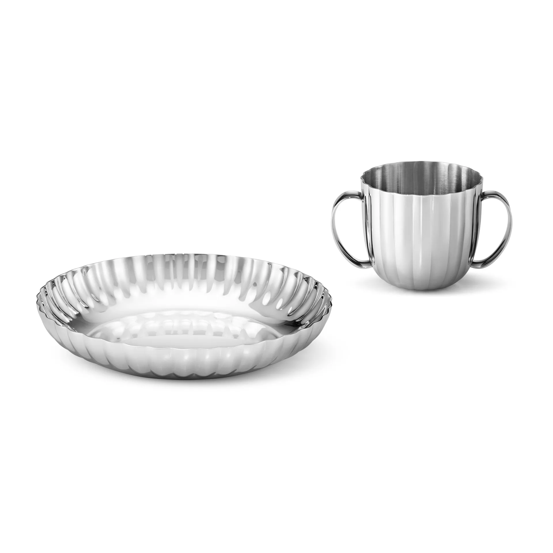 Bernadotte kinderservies 2-delig, Roestvrij staal Georg Jensen