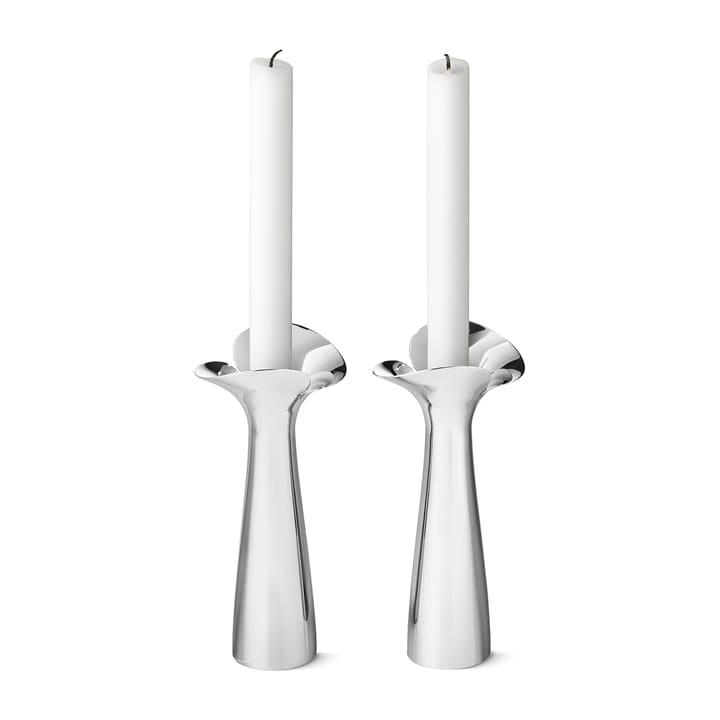 Bloom Botanica kandelaars 2-pack - Roestvrij staal - Georg Jensen