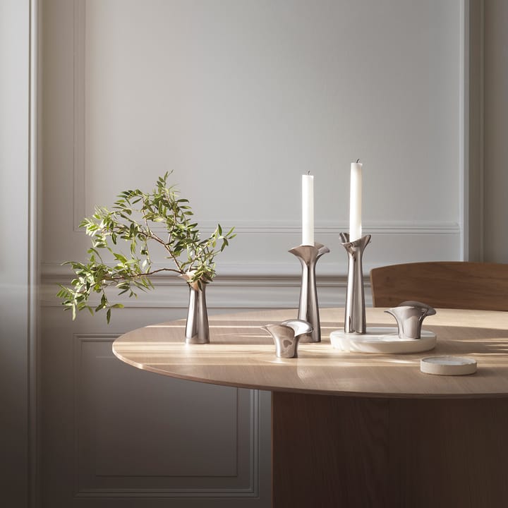 Bloom Botanica kandelaars 2-pack - Roestvrij staal - Georg Jensen