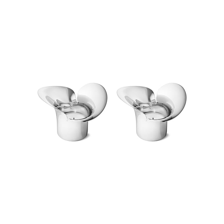 Bloom Botanica theelichthouder 2-pack - Roestvrij staal - Georg Jensen