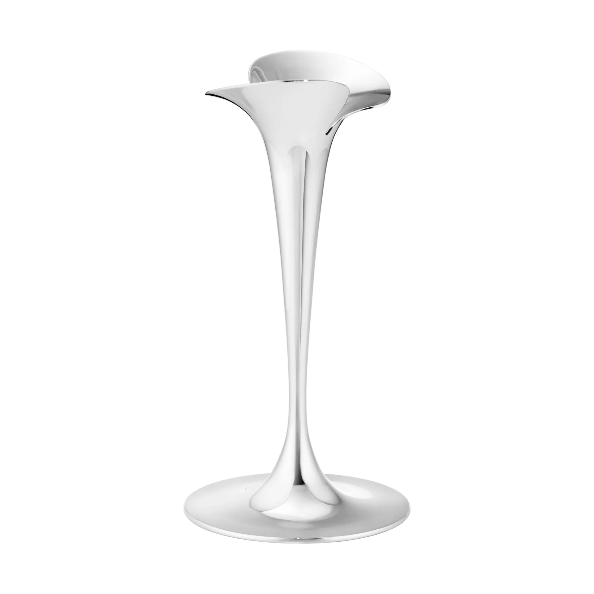 Bloom kandelaars voor kroonkaarsen, Roestvrij staal, klein, 2-pack Georg Jensen