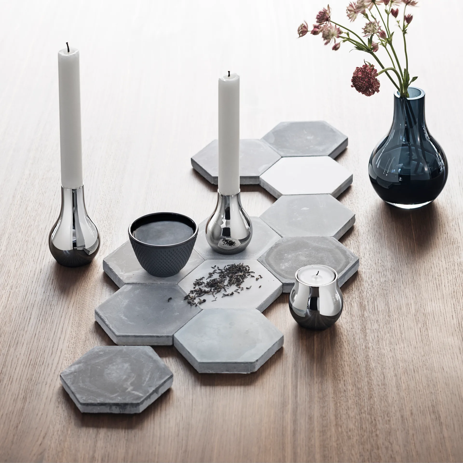 Cafu glazen vaas blauw, extra klein - 14,8 cm. Georg Jensen
